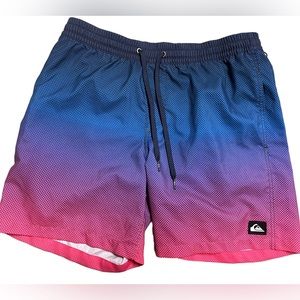 Quicksilver Swim Trunks Above Knee Trendy Spring Break Board Shorts Medium